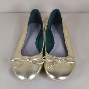 Nine & Co Gold Metallic Casual Slip On Business Formal Office Ballet Flats Shoes